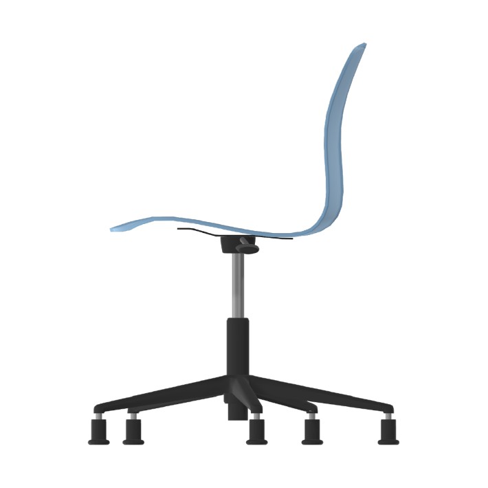 Sedia Pioppo Girevole con Piedini - Altezza Regolabile da 36 a 49 cm - Colore Scocca Azzurro - Colore Struttura Nero
