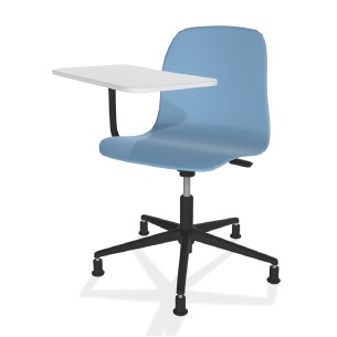Sedia Pioppo con Piedini - Tavoletta da 29x47,8cm - Altezza Regolabile 36/49cm - Colore Scocca Azzurro- Colore Struttura Nero