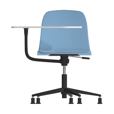 Sedia Pioppo con Piedini - Tavoletta da 29x47,8cm - Altezza Regolabile 36/49cm - Colore Scocca Azzurro- Colore Struttura Nero