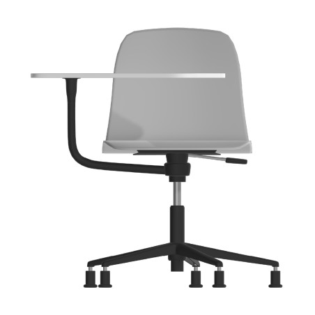 Sedia Pioppo con Piedini - Tavoletta da 29x47,8cm - Altezza Regolabile 36/49 cm - Colore Scocca Grigio - Colore Struttura Nero
