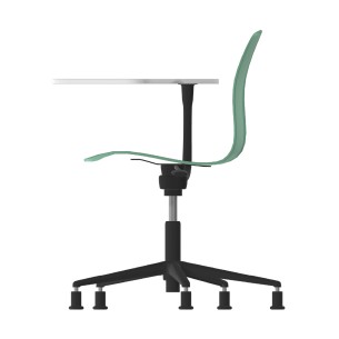 Sedia Pioppo con Piedini - Tavoletta da 29x47,8cm - Altezza Regolabile 36/49 cm - Colore Scocca Verde - Colore Struttura Nero 2