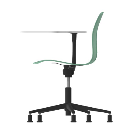 Sedia Pioppo con Piedini - Tavoletta da 29x47,8cm - Altezza Regolabile 36/49 cm - Colore Scocca Verde - Colore Struttura Nero