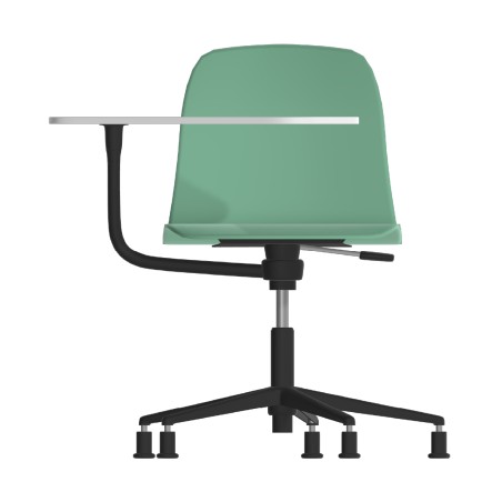 Sedia Pioppo con Piedini - Tavoletta da 29x47,8cm - Altezza Regolabile 36/49 cm - Colore Scocca Verde - Colore Struttura Nero
