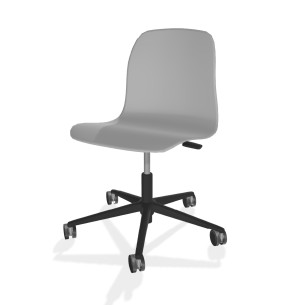 Sedia Pioppo Girevole con Ruote - Altezza Regolabile da 31 a 51 cm - Colore Scocca Grigio Chiaro - Colore Struttura Nero