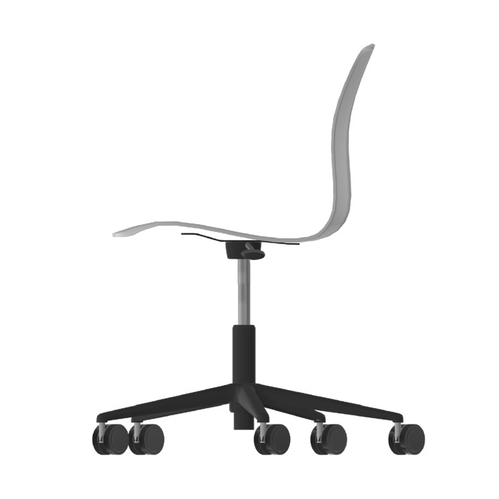 Sedia Pioppo Girevole con Ruote - Altezza Regolabile da 31 a 51 cm - Colore Scocca Grigio Chiaro - Colore Struttura Nero