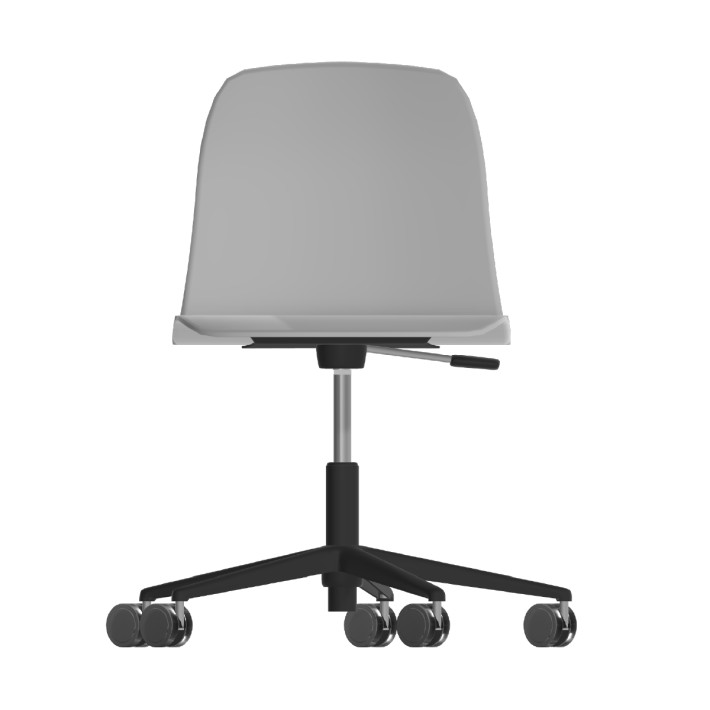 Sedia Pioppo Girevole con Ruote - Altezza Regolabile da 31 a 51 cm - Colore Scocca Grigio Chiaro - Colore Struttura Nero