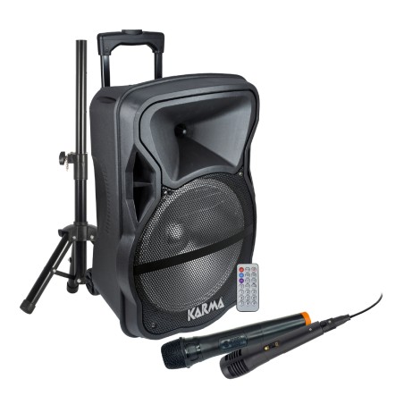 Cassa Amplificata - Karma LX12 - 1 Microfono Wireless + 1 Microfono con il filo + Treppiede - 600W PMPO