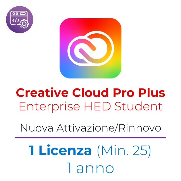 Creative Cloud Pro Plus Ent. HED Student License Pack – Min. 25 licenze – VIP MP EDU – 1 Utente – Level 2 Prezzo Cad – 1 Anno