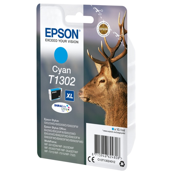 Epson Stag Inchiostro ciano singolo DURABrite Ultra Cervo T1302
