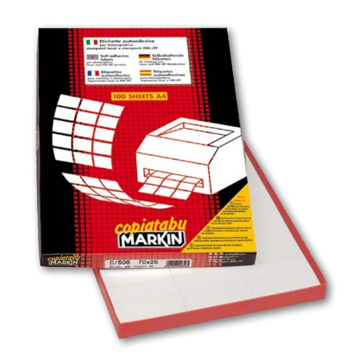 Markin X210A409 etichetta autoadesiva Rettangolo Permanente Bianco 1600 pz