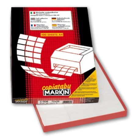 Markin X210A409 etichetta autoadesiva Rettangolo Permanente Bianco 1600 pz