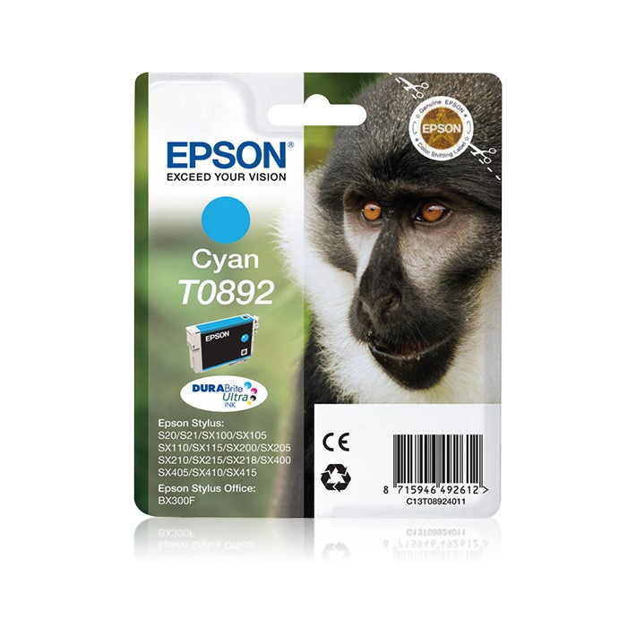 Epson Monkey Inchiostro ciano singolo DURABrite Ultra Scimmia T0892