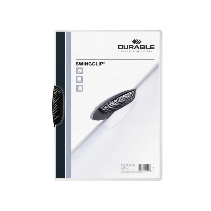 Durable Swingclip cartellina con fermafoglio Nero