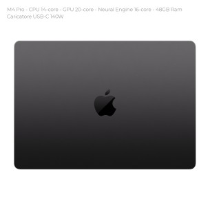 Notebook 16" - Apple MacBook Pro - M4 Pro CPU 14-core - GPU 20-core - Ram 24GB - SSD 512GB - MacOS Tahoe - Space Black