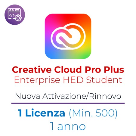 Creative Cloud Pro Plus Ent. HED Student License Pack – Min. 500 licenze – VIP MP EDU – 1 Utente – Level 4 Prezzo Cad – 1 Anno