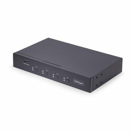 StarTech.com Switch KM a 4 porte con commutazione del mouse, switcher USB per tastiera/mouse, audio 3,5 mm/USB, Condivisione