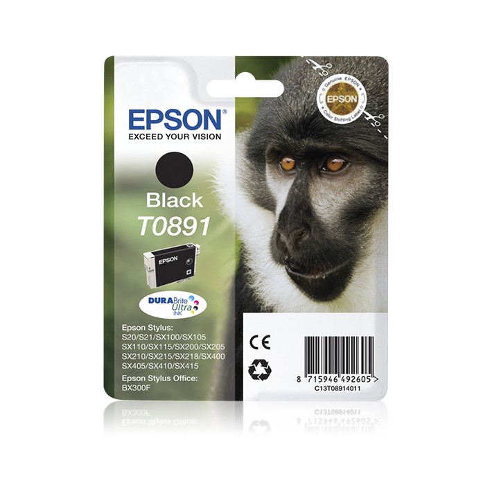 Epson Monkey Inchiostro nero singolo DURABrite Ultra Scimmia T0891