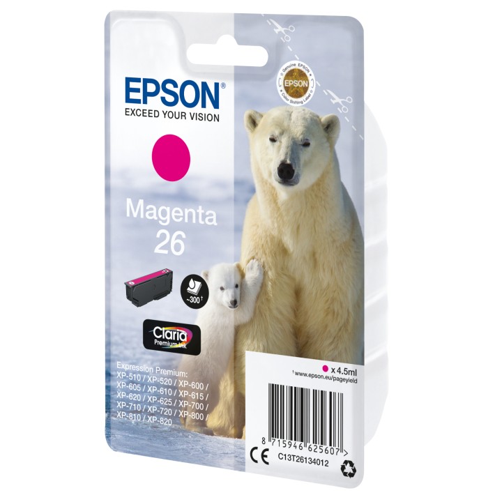 Epson Polar bear Inchiostro magenta singolo Claria Premium Orso bianco 26