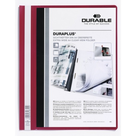 Durable DURAPLUS cartellina con fermafoglio Rosso