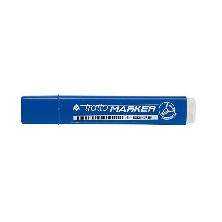 Tratto Marker marcatore permanente Punta smussata Blu 12 pz