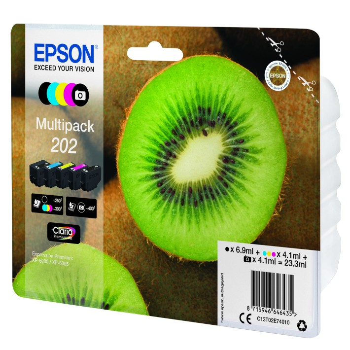Epson Kiwi 202 Multipack cartuccia d'inchiostro 5 colori (PBK/BK/C/Y/M)
