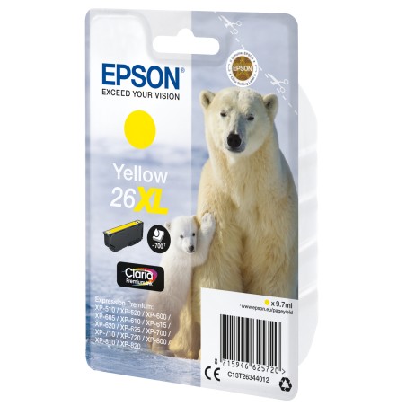 Epson Polar bear Inchiostro giallo singolo Claria Premium Orso bianco 26XL
