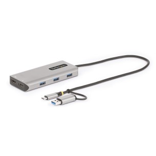 StarTech.com Adattatore multiporta USB-C con dongle USB-C a USB-A, doppio HDMI (4K30Hz/1080p60Hz), Hub USB-A 5Gbps a 3 porte,