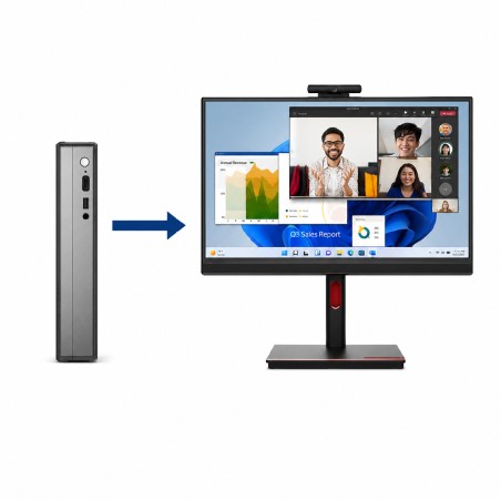 Sistema Lenovo ThinkCentre Tiny-in-One  -Monitor Multimediale 23.8" Full HD IPS Pivot - Webcam - Pc Desktop Lenovo ThinkCentre
