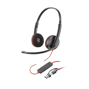 HP Poly Cuffie Poly Blackwire 3225 stereo USB-C + spinotto da 3,5 mm + adattatore USB-C/A (sfuse)