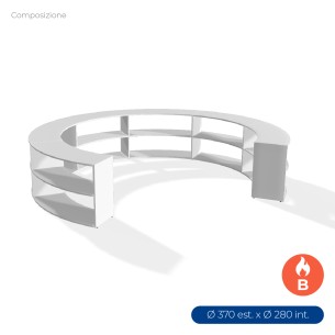 COMPOSIZIONI EDERA Armadio Composto da 6 Moduli Curvi Ignifughi B-s1.d0 - Diametro 370/280 cm - Colore Bianco
