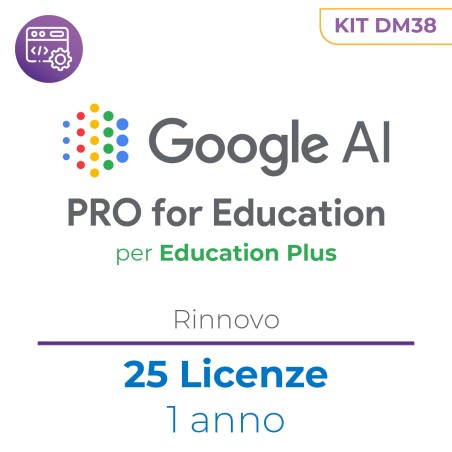 DM38 - Google AI Pro for Education (per Edu Plus) - kit 25 licenze - rinnovo - 1 anno