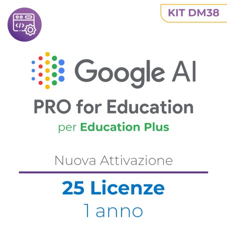 DM38 - Google AI Pro for Education (per Edu Plus) - kit 25 licenze - New - 1 anno