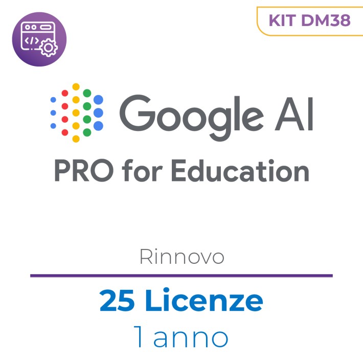 DM38 - Google AI Pro for Education - kit 25 licenze - Rinnovo - 1 anno