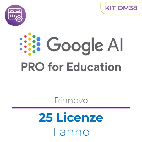 DM38 - Google AI Pro for Education - kit 25 licenze - Rinnovo - 1 anno