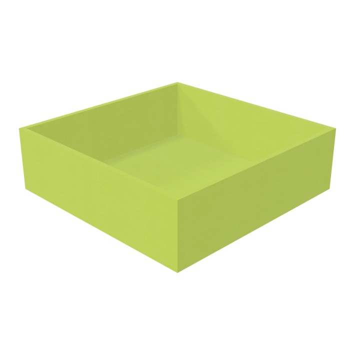 Pouf Morbido PISCINA QUADRATA GRANDE Ignifuga CL1 - Dimensioni 200 x 200 x 5 cm H 60 cm - Colore Verde Chiaro