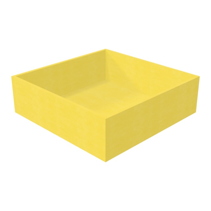 Pouf Morbido PISCINA QUADRATA GRANDE Ignifuga CL1 - Dimensioni 200 x 200 x 5 cm H 60 cm - Colore Giallo