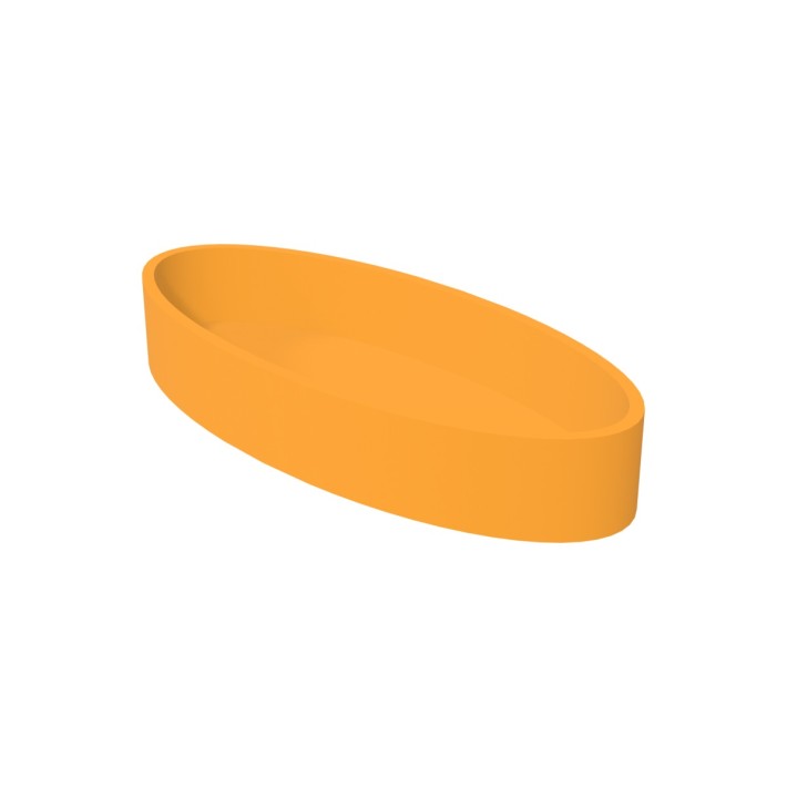 Pouf Morbido PISCINA OVALE Ignifuga CL1 - Dimensioni 115 x 50, H 18 cm - Colore Arancione