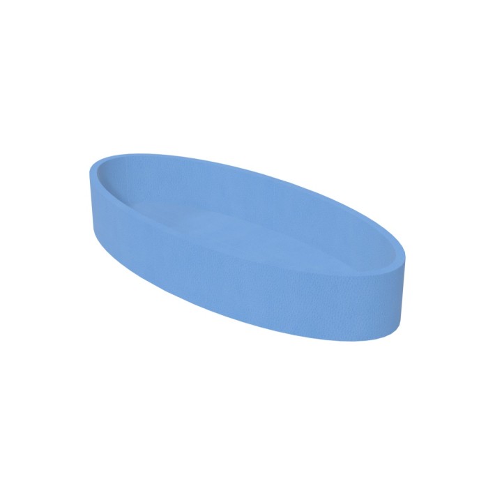 Pouf Morbido PISCINA OVALE Ignifuga CL1 - Dimensioni 115 x 50, H 18 cm - Colore Azzurro