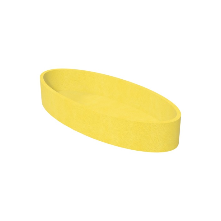 Pouf Morbido PISCINA OVALE Ignifuga CL1 - Dimensioni 115 x 50, H 18 cm - Colore Giallo