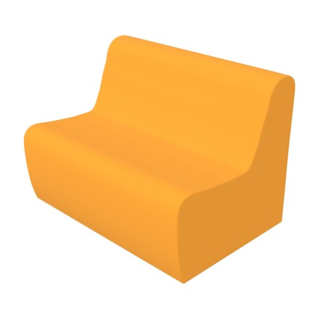 Pouf Morbido DIVANO 2 POSTI Ignifuga CL1 - Dimensioni 70 x 50 x H 25 cm - Colore Arancione