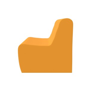 Pouf Morbido DIVANO 2 POSTI Ignifuga CL1 - Dimensioni 70 x 50 x H 25 cm - Colore Arancione 2