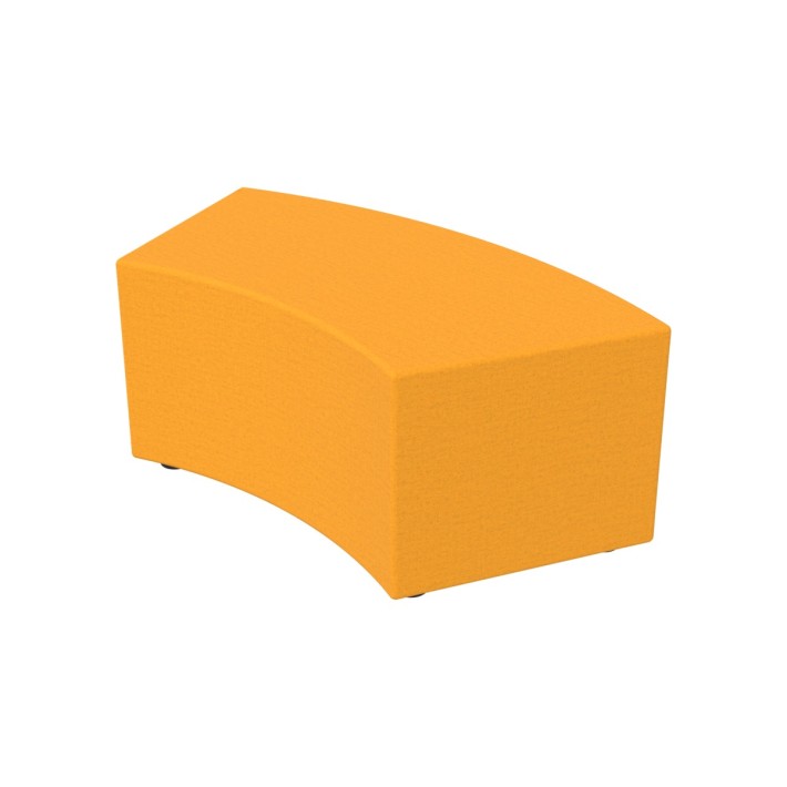 Pouf Semirigido Angolare - Similpelle e Imbottitura Ignifuga CL1 - Profondità 48cm, h43 cm - Colore Arancione