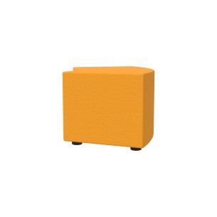 Pouf Semirigido Angolare - Similpelle e Imbottitura Ignifuga CL1 - Profondità 48cm, h43 cm - Colore Arancione 2