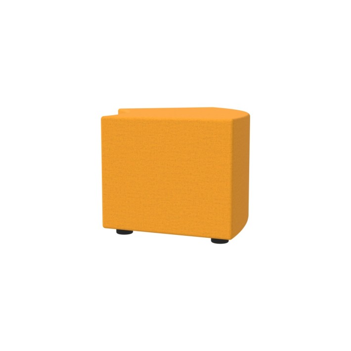 Pouf Semirigido Angolare - Similpelle e Imbottitura Ignifuga CL1 - Profondità 48cm, h43 cm - Colore Arancione