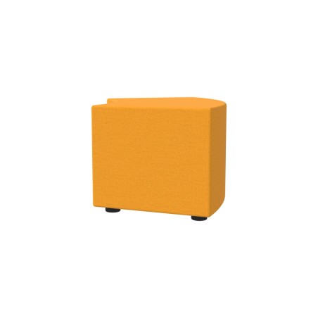 Pouf Semirigido Angolare - Similpelle e Imbottitura Ignifuga CL1 - Profondità 48cm, h43 cm - Colore Arancione