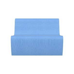 Pouf Morbido DIVANO 2 POSTI Ignifuga CL1 - Dimensioni 70 x 50 x H 25 cm - Colore Azzurro 2