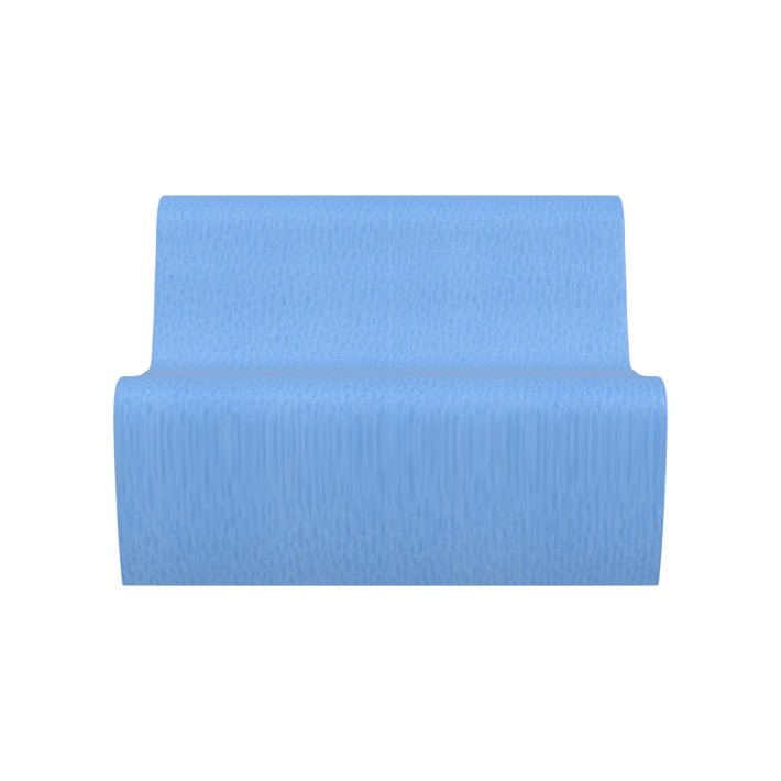 Pouf Morbido DIVANO 2 POSTI Ignifuga CL1 - Dimensioni 70 x 50 x H 25 cm - Colore Azzurro