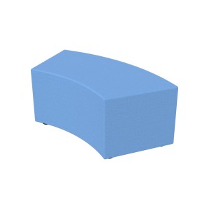 Pouf Semirigido Angolare - Similpelle e Imbottitura Ignifuga CL1 - Profondità 48cm, h43 cm - Colore Azzurro