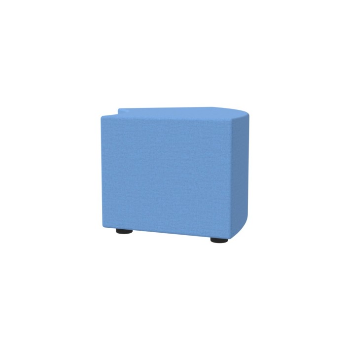 Pouf Semirigido Angolare - Similpelle e Imbottitura Ignifuga CL1 - Profondità 48cm, h43 cm - Colore Azzurro