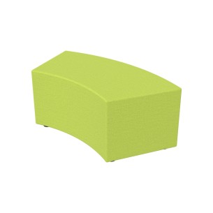 Pouf Semirigido Angolare - Similpelle e Imbottitura Ignifuga CL1 - Profondità 48cm, h43 cm - Colore Verde Chiaro